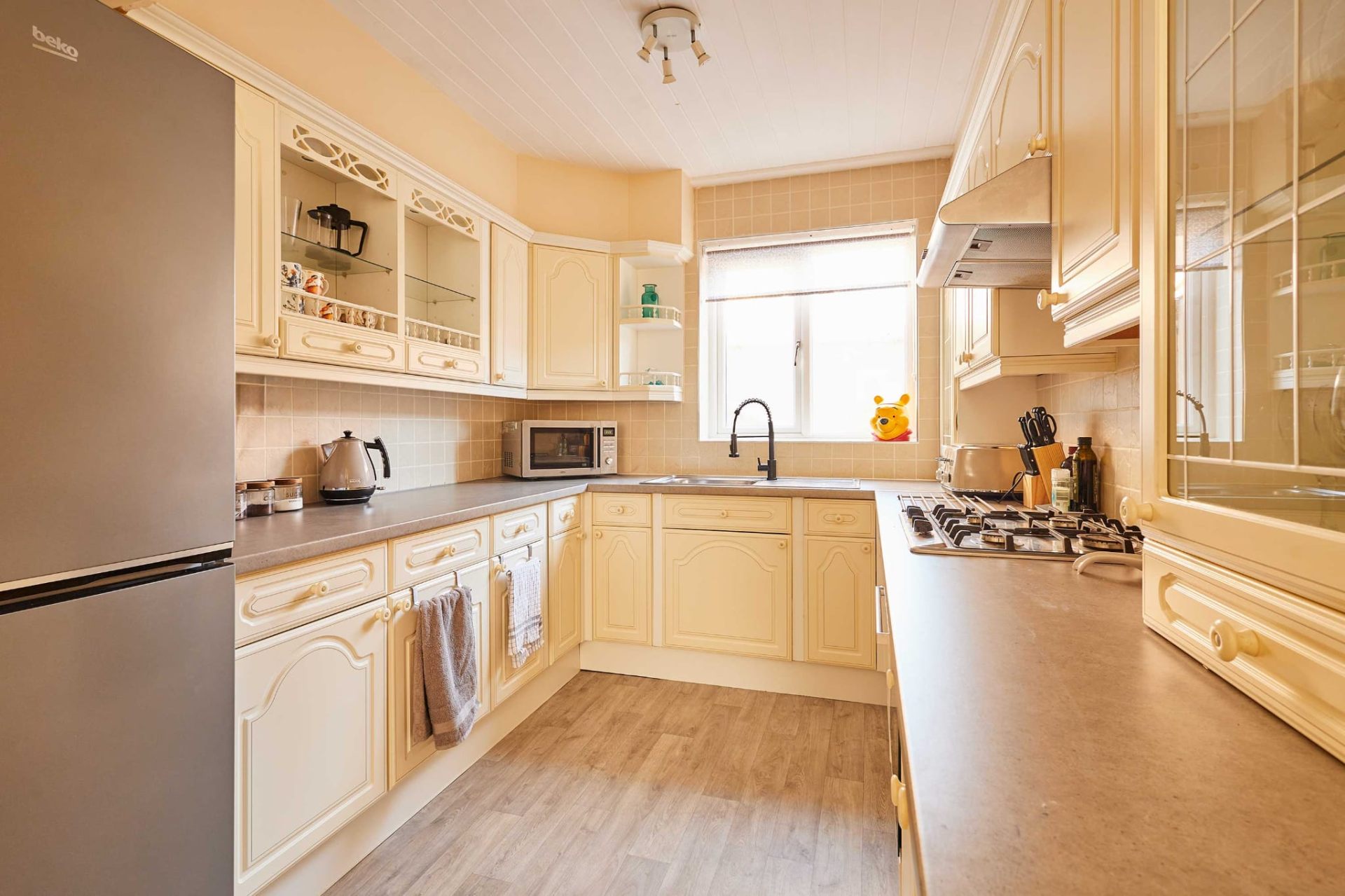 Kitchen at Sandcastle House, fully equipped for groups of up to 10